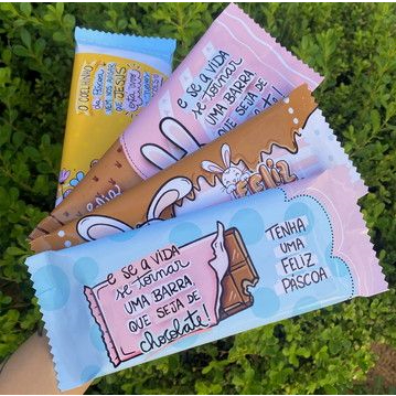 10 Rótulos Adesivos PÁSCOA para Barra de Chocolate