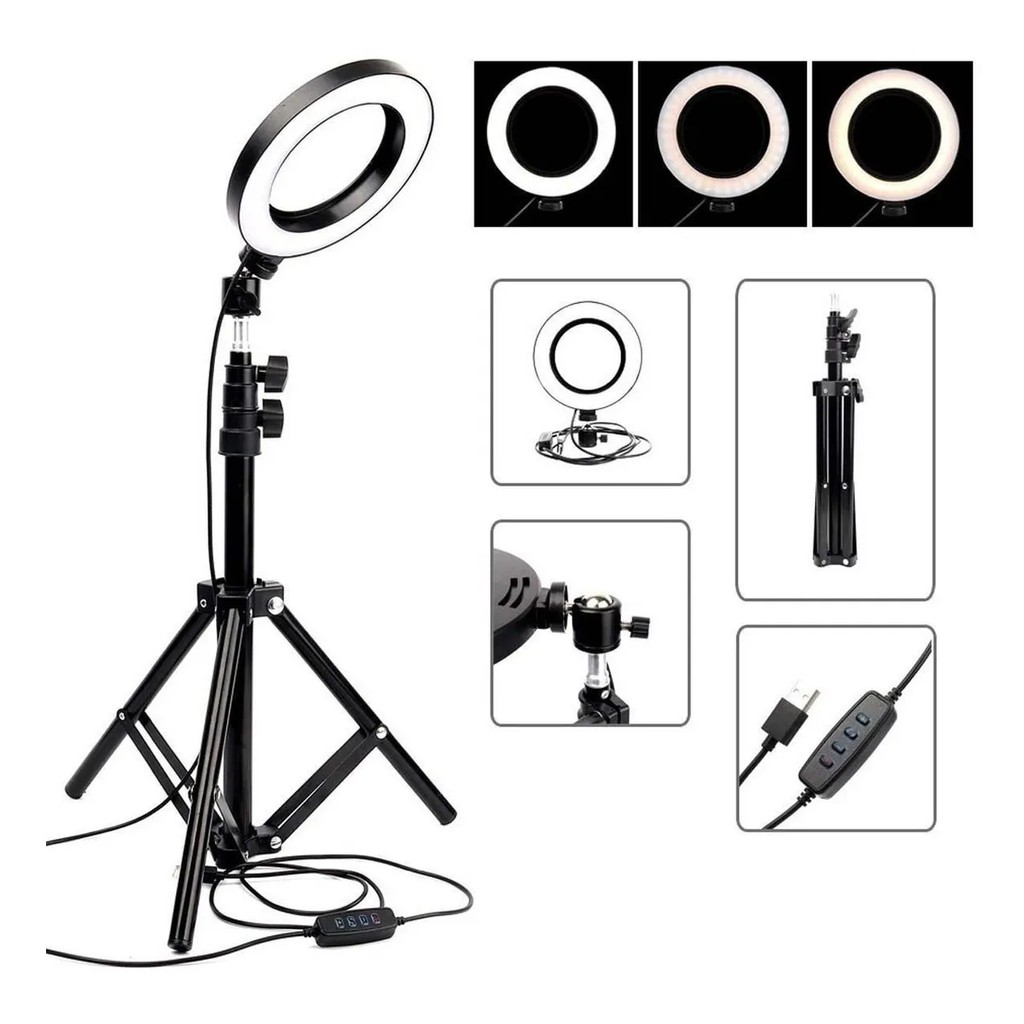 Ring Light Anel para fotos filmagem  64 Led 3 Tipos Iluminação 25cm + tripé regulavel até 2 metros