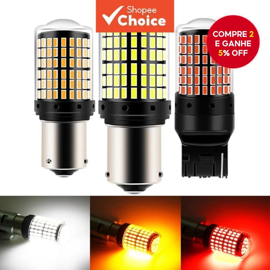 Oprah 2x 3014 144SMD Canbus LED Bulbs S25 1156 P21W BA15S, T20 7440 W21W para Sinalizadores de Direção