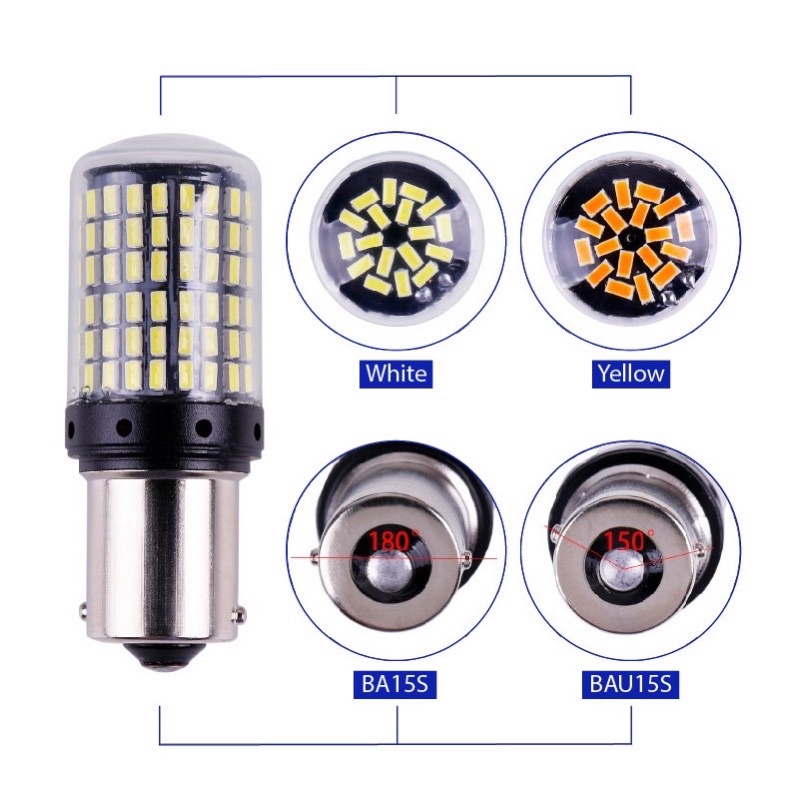 1PC Canbus 144LED 1156/P21W T20/7440/7443 1157/P21-5W Lâmpada de Luz de Reverso Sinal de Freio para Carro