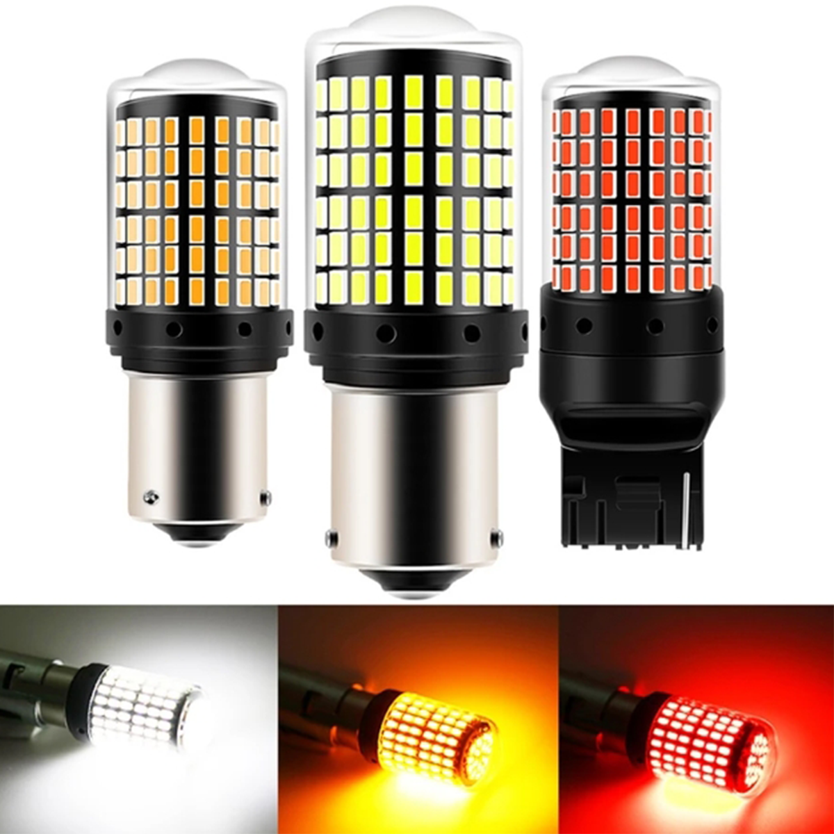 Oprah 2x 3014 144SMD Canbus LED Bulbs S25 1156 P21W BA15S, T20 7440 W21W para Piscas