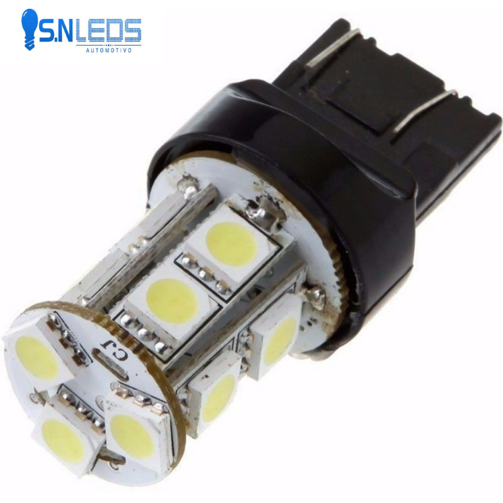 LAMPADA T20 13 LED 1 2 POLO 7440 7443 5050 W21W BRANCO 12V 1pç