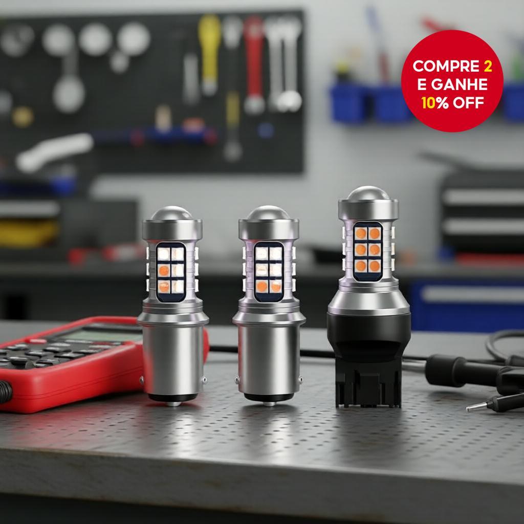 Luz de Ré LED para Carro T20 7440 W21W 7443 1157 BAY15D 1156 Luz de Freio Estroboscópica