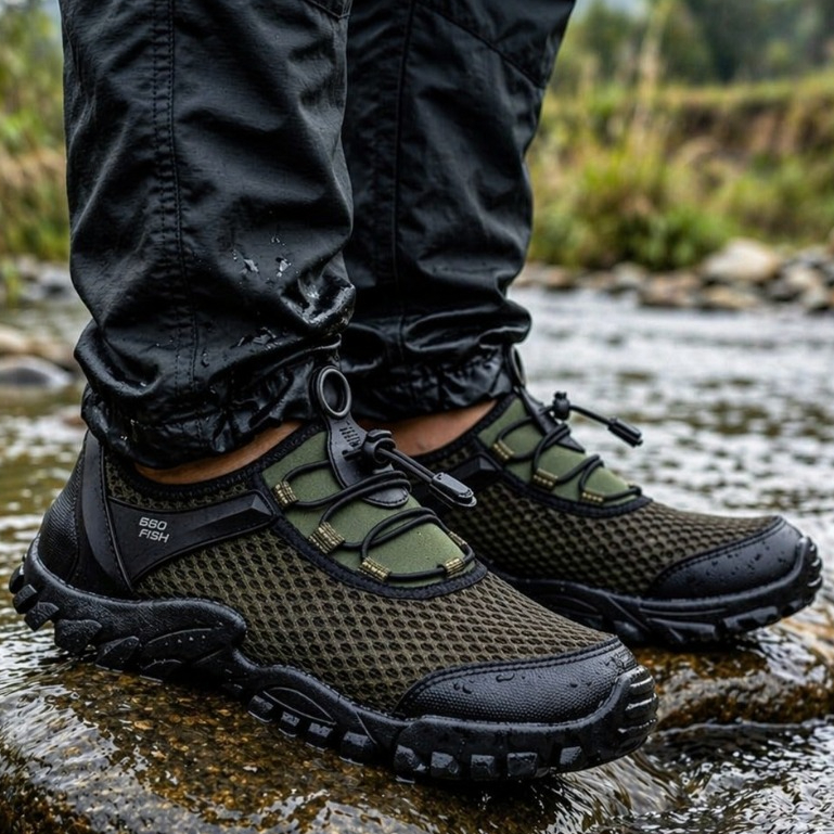 Tênis Antiderrapante Track Masculino Bad Fish Para Esportes Pesca Camping Trilha Caminhada Lazer Aventura Casual Confort