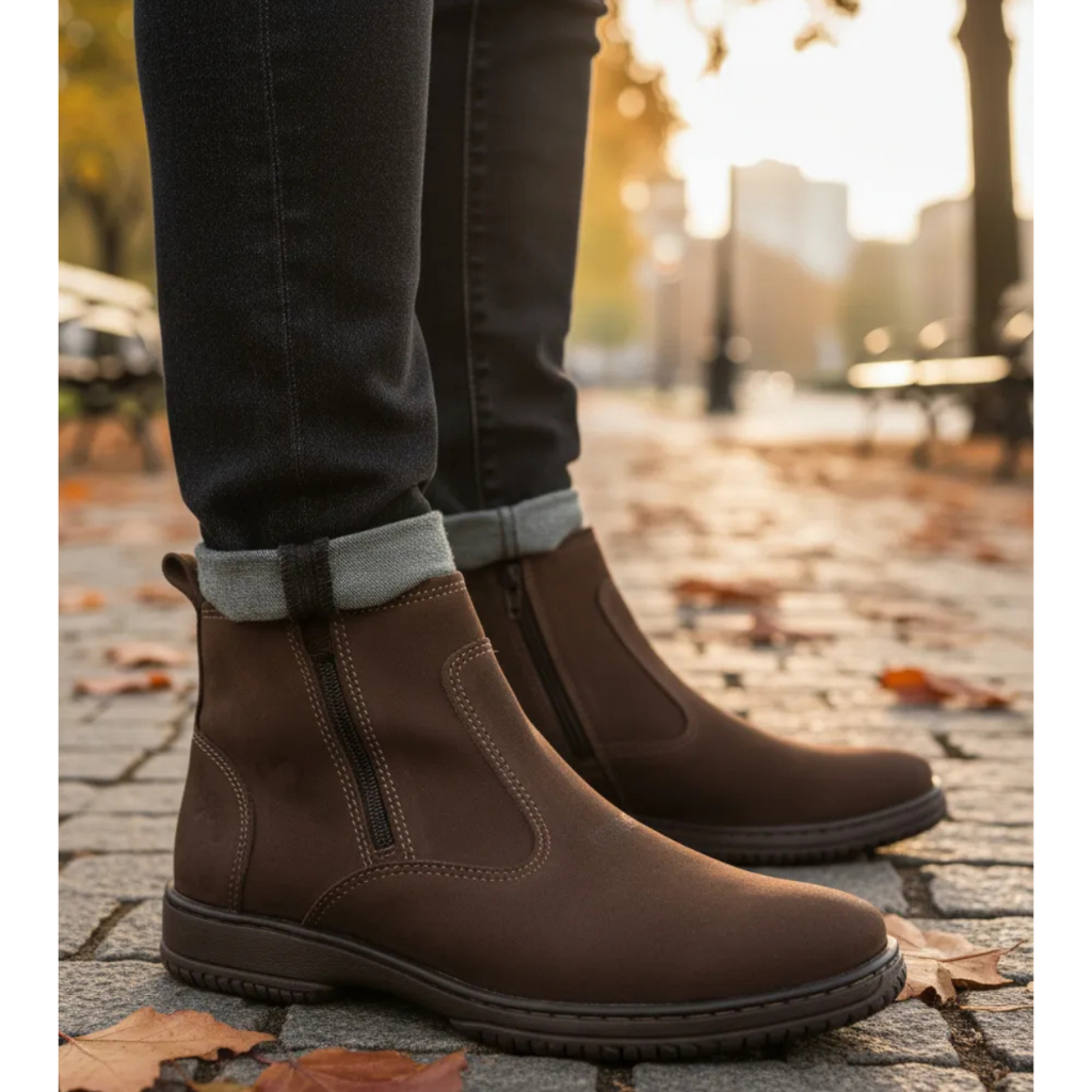 Bota Masculina Casual Leve Couro Nobuc Confort Legitimo Original Estilo Country Social Trabalho 2220