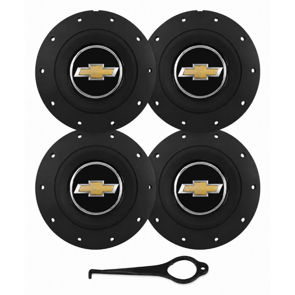 Calota Centro para Roda de Ferro Aro 13, 14 e 15 – 4 Furos Preta Chevrolet