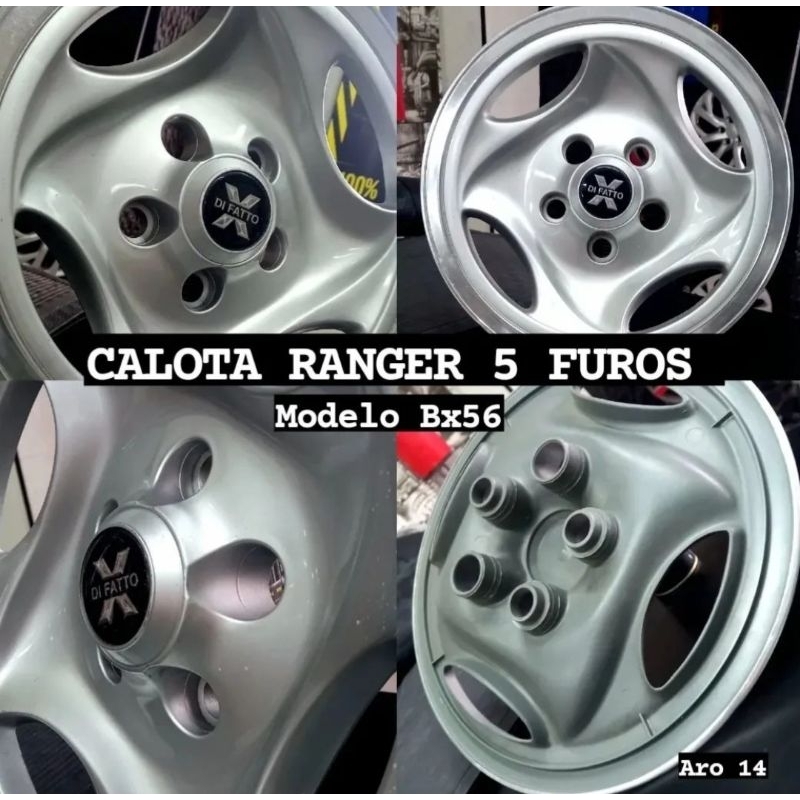 Calota para roda de Ferro 5 furos Ranger Aro 14 Borda de alumínio