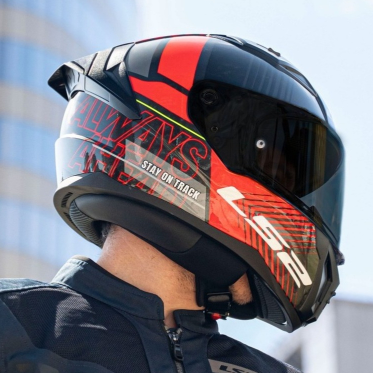 CAPACETE LS2 VIGO SHIFT JEANS TITANIUM RED VERMELHO ESPORTIVO