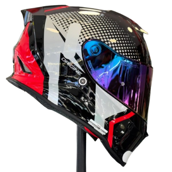 Capacete ORIGINE DINAMO GALAXI FLUO RED BLACK GLOSS