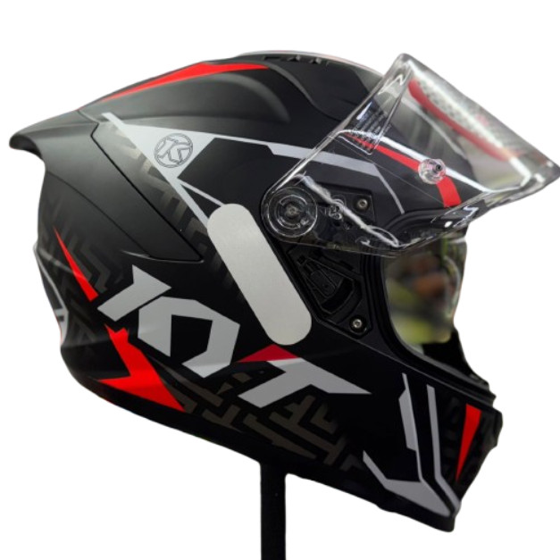 Capacete KYT STRIKER 2V ASPHALT BLACK RED