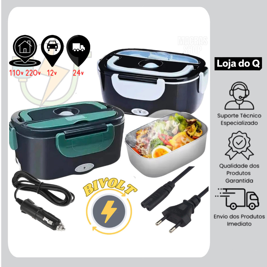 Panela elétrica de arroz para carro, plugue de tensão dupla (110V/220V, 12V/24V)