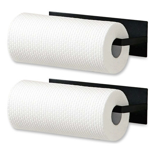 Kit 2 Suporte de Papel Pano Toalha Rolo Multiuso Ferro Suporte sem Furo Parede Cozinha Banheiro