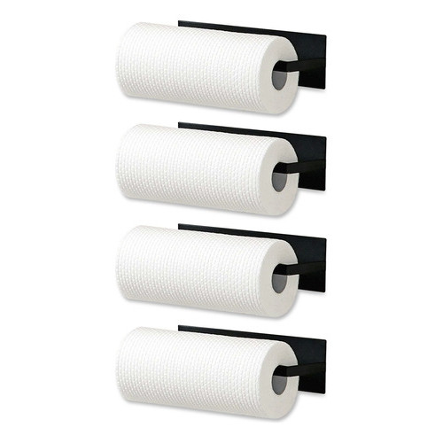 Kit 4 Suporte de Papel Pano Toalha Rolo Multiuso Ferro Suporte sem Furo Parede Cozinha Banheiro