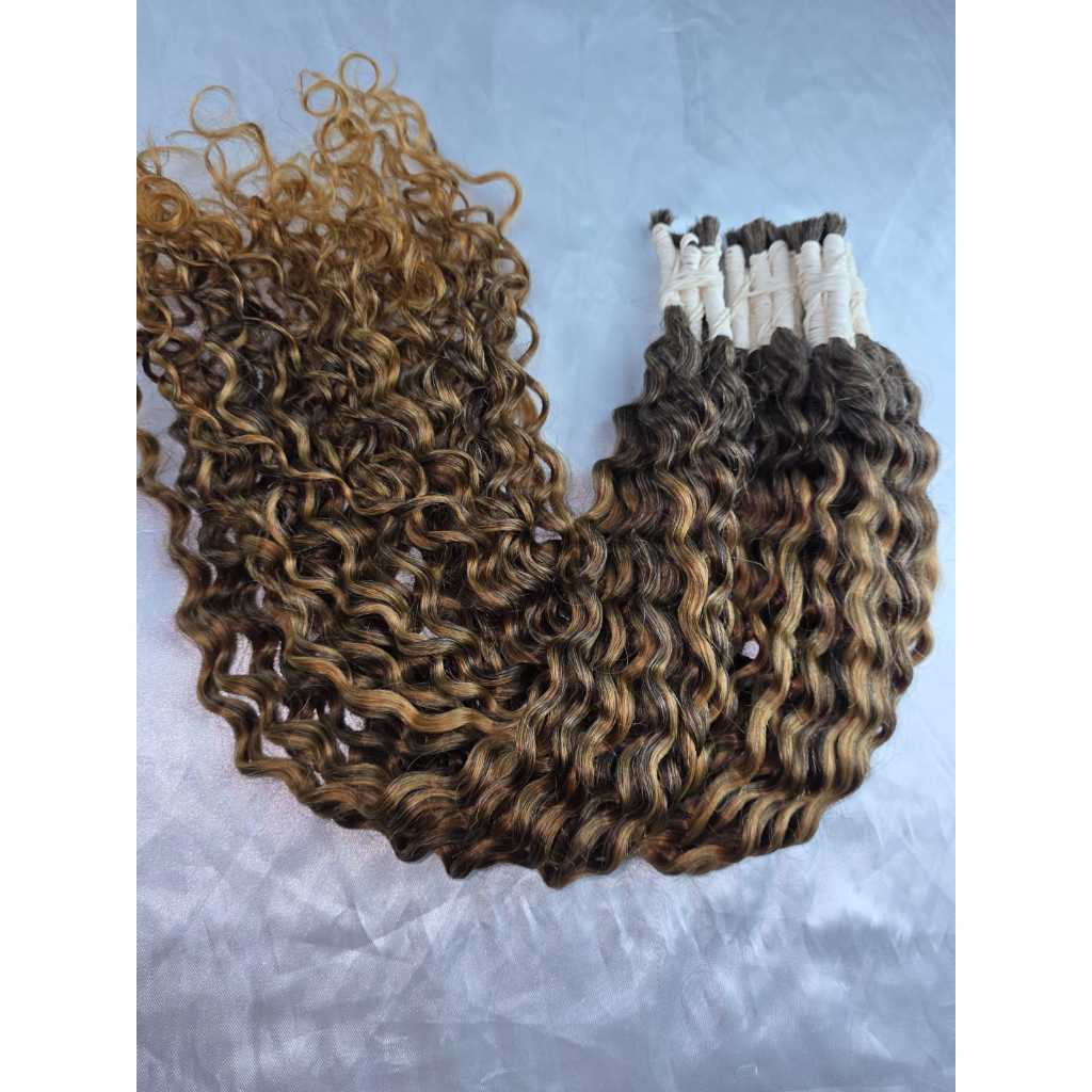 cabelo humano cacheado  moreno iluminado com tom mel se  vietnamita de 75cm 50 gramas tipo 2