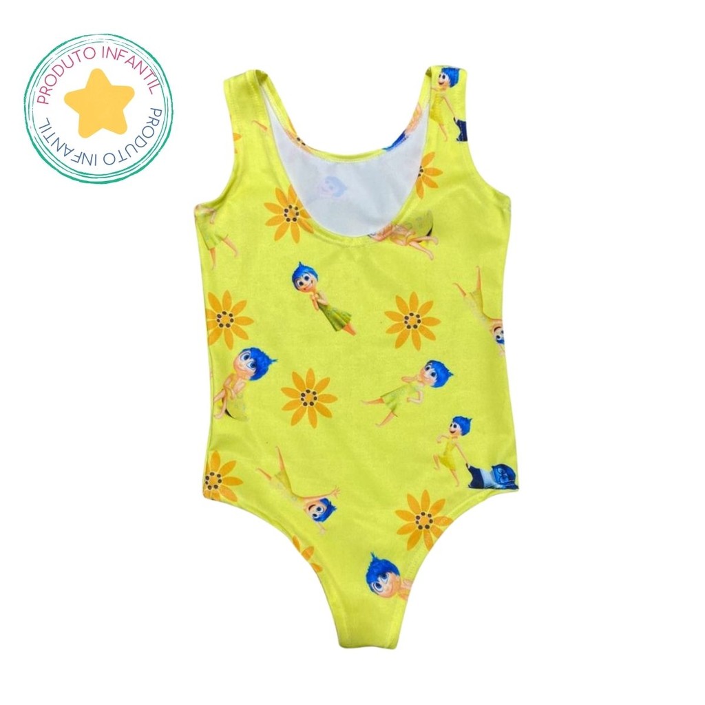 Body Collant  Infantil estampa Digital Divertida-Mente Personagem Alegria