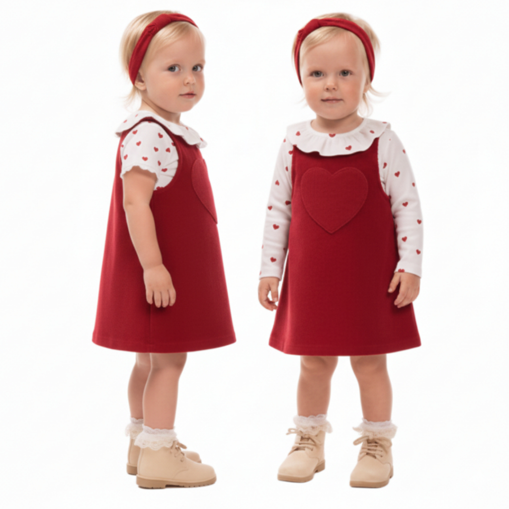Conjunto Kit 2 Peças Infantil Menina Salopete Cotelê Premium Body Estampa Digital Manga Curta e Longa