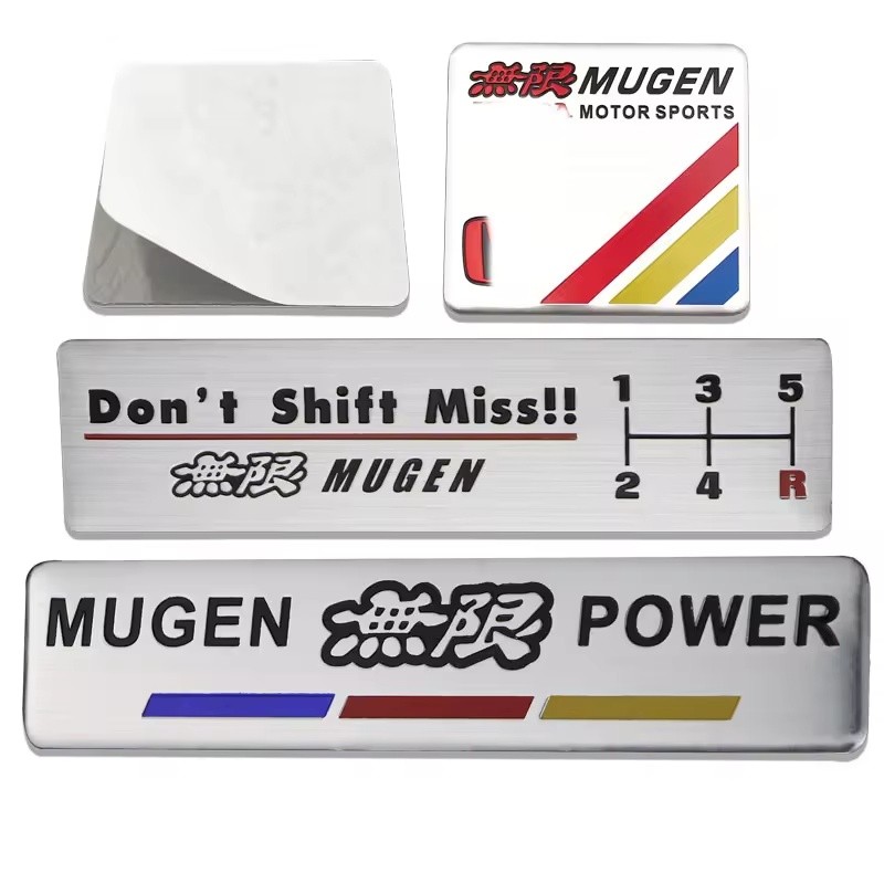 For Honda Mugen Power Motor Sports Civic Accord CRV Fit Aluminum Car Badge Sticker Trunk Body Fender Window Trim Accesso