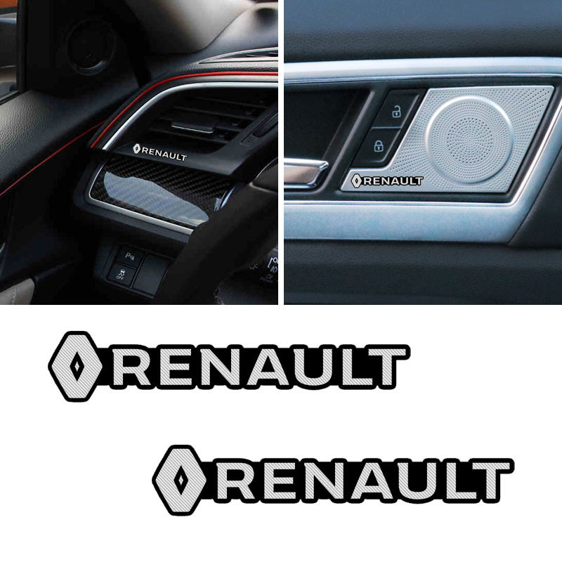 2/4 PCS Car 3D Aluminum Audio Decorate Emblem Universal Stickers Auto Accessories For Renault Clio Laguna 2 Megane