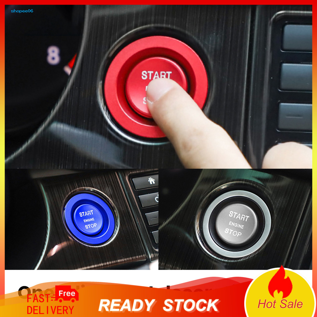 High-quality Aluminum Alloy Trim Decorative Sticker Start Stop Engine Push Button Car Accessories Self-adhesive Decal Ea