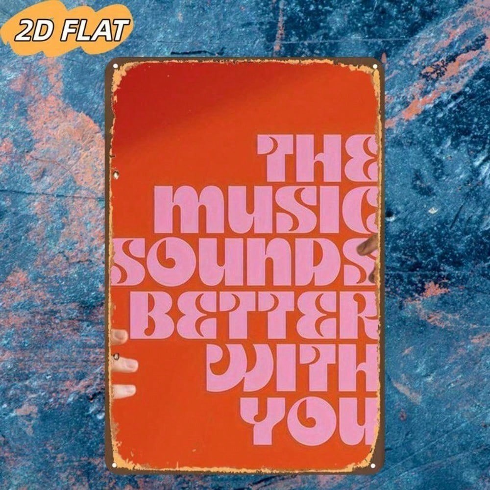 CIFbuy Música Sona Melhor Placa De Metal 8x12in Decoração De Parede Vintage