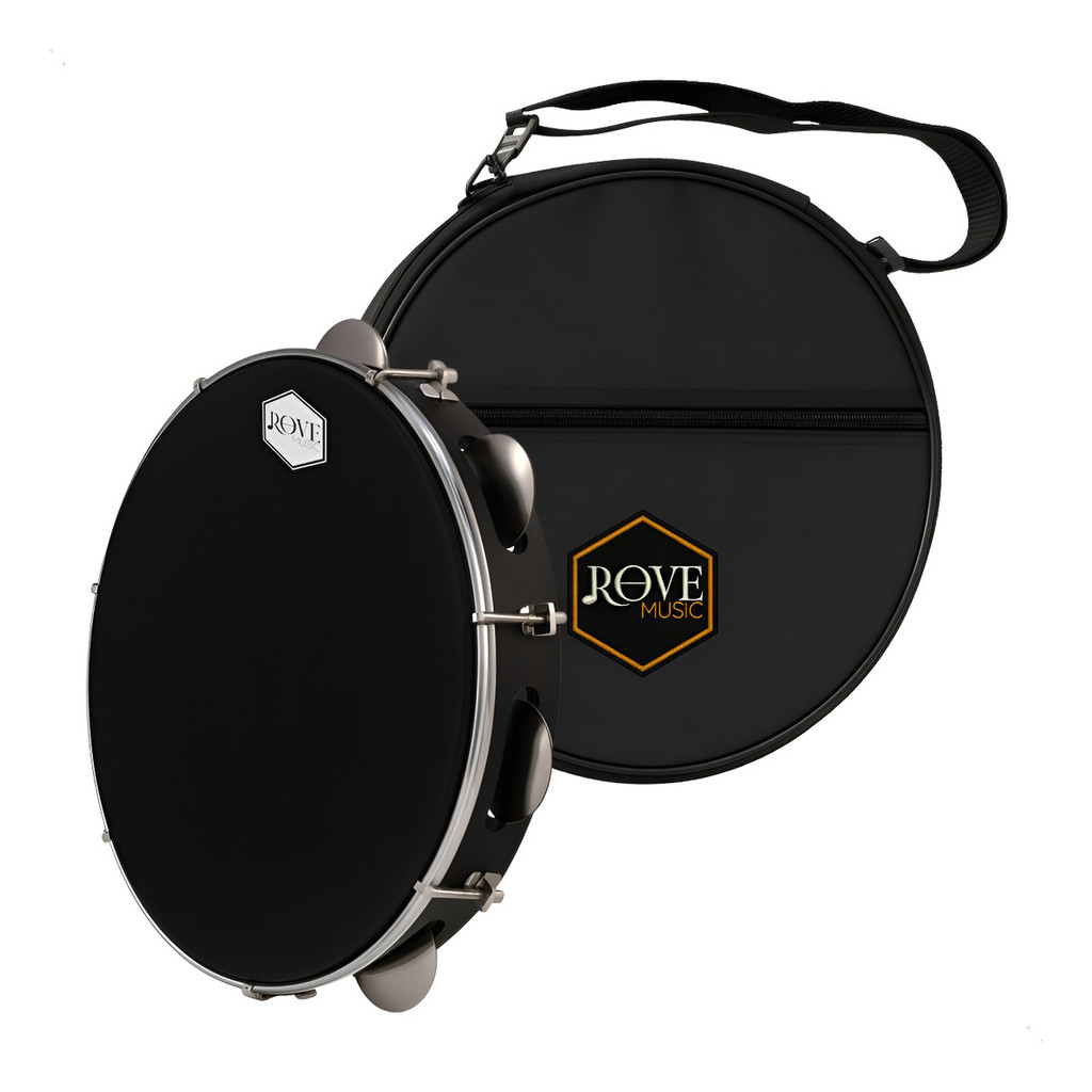 Pandeiro 10' Rove Music Pele Preta Phx 87abs C/ Capa Simples Preto