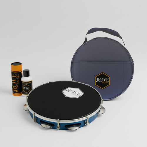 Kit Pandeiro 10 Rove Music 87abs Pele Preta Profissional Azul