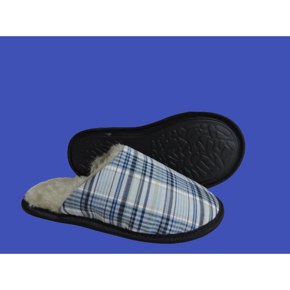 Pantufa Chinelo Xadrez Azul - Adulto e Infantil