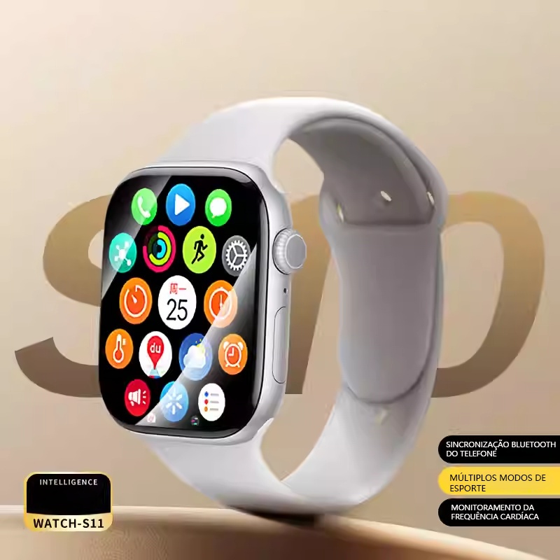 2026 Novo Relógio Inteligente Bluetooth Chamada Monitoramento Saúde Esportivo Fitness Com 3 Pulseiras Carregador Sem Fio