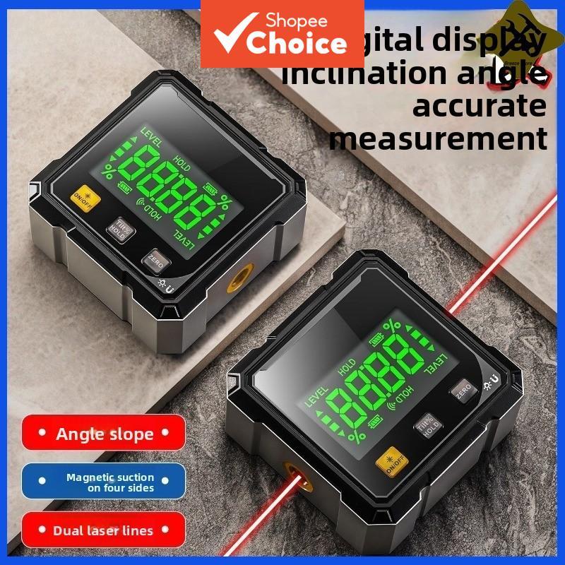 Inclinômetro Digital Eletrônico De Uma Peça , Instrumento De Medição A Laser Com Ângulo De Sucção Magnética Display LCD