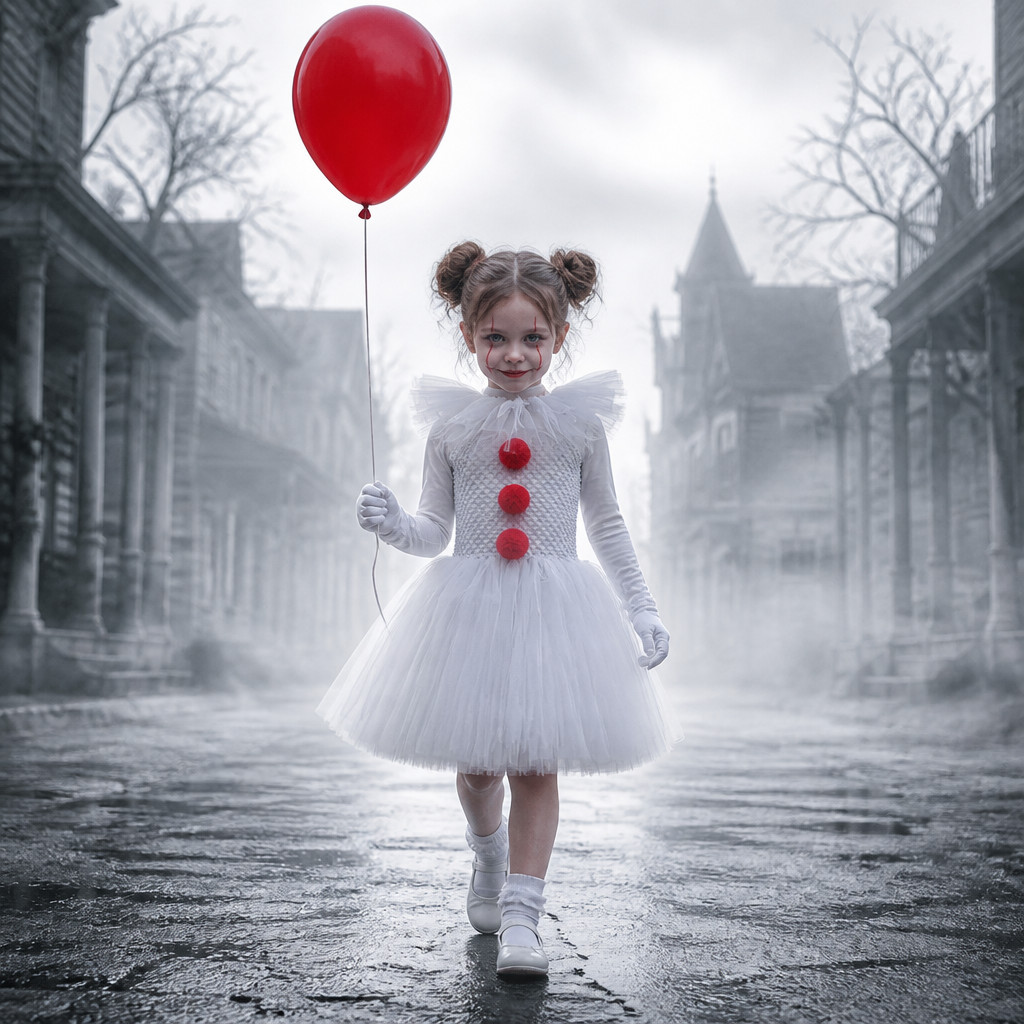 Meninas Palhaço Coringa Traje De Halloween Crianças 2-8Y Cinza Carnaval Festa De Aniversário Cosplay Palco Mostrar Vesti