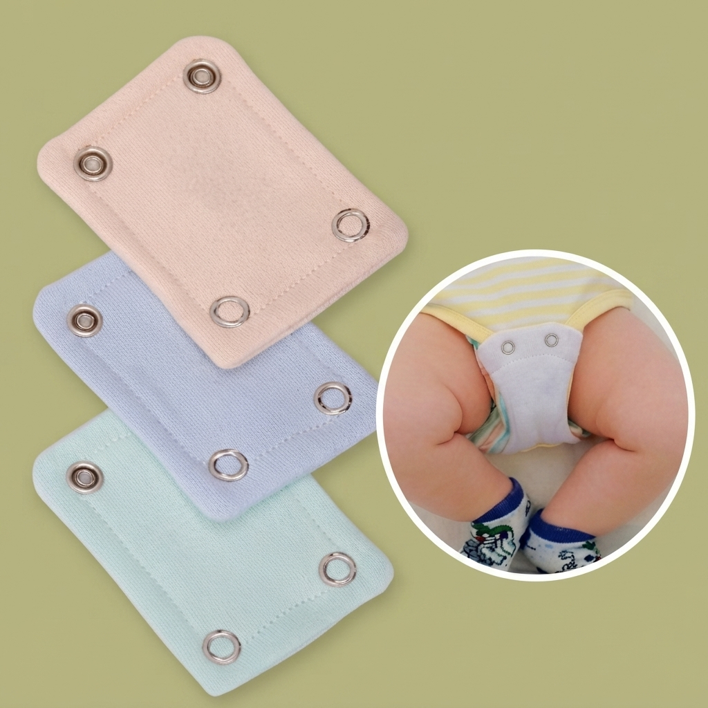Kit 2 Alongadores de Body rectangulares Bebê Infantil Extensor para Body com Botão de Pressão Ajustável