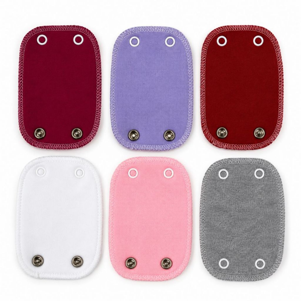 Kit 10 Alongadores de Body rectangulares Bebê Infantil Extensor para Body Botão de Pressão Cores Sortidas