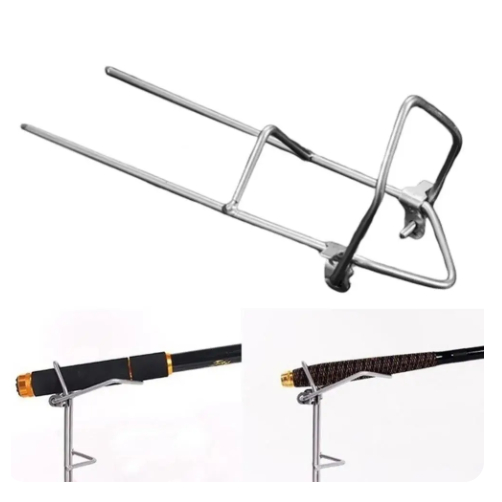 SUPORTE DOBRÁVEL PARA CHÃO VARA DE PESCA - 24CM DE ALTURA