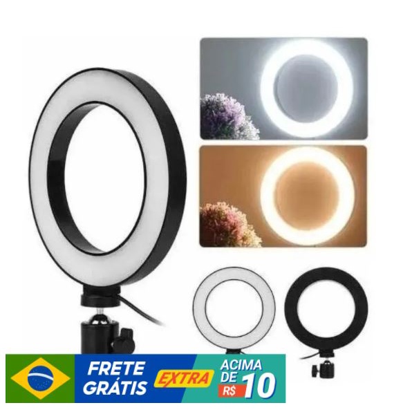 Iluminação Led Ring Light 6 Polegada 15.24cm Com Mini Tripé