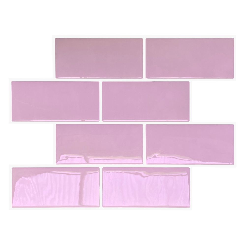 Kit 15 placas Pastilha Adesiva Metro Light Pink Subway Pink Lavável 29 X 24cm