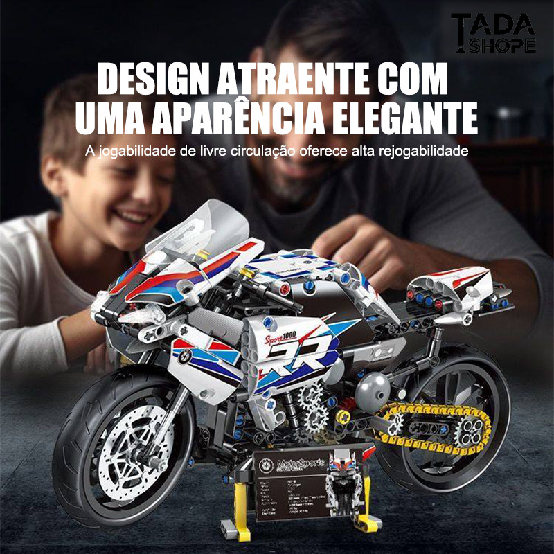 Super Bike Blocks 580+ Peças – Modelo Moto 1000RR para Montar, STEM Educativo para Crianças e Adultos TADASHOPE