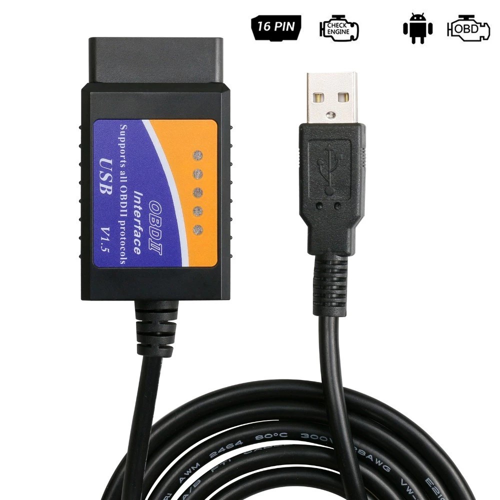 Car Interface De Diagnóstico Scanner USB Elm 327 V 1.5 Ferramenta De Diagnóstico Obdii Obd2 Leitor De Código De Scanner