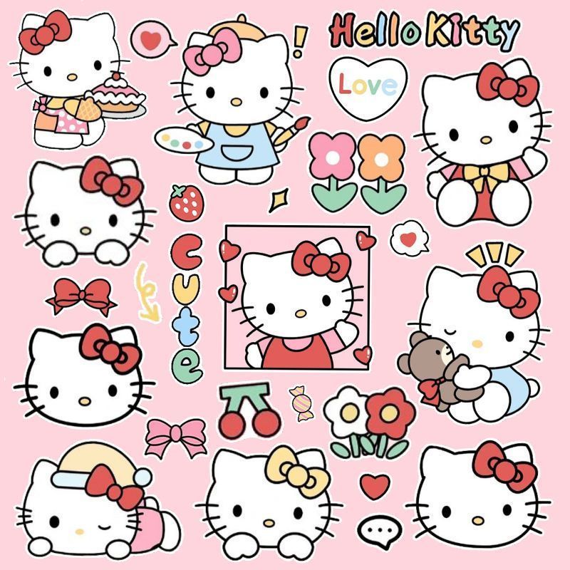 XYLDN84 olá kitty dos desenhos animados bonito bagagem adesivo portátil ipad copo de água decoração adesivo à prova dwat