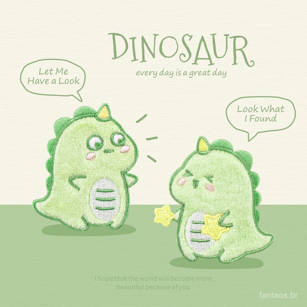 Bonito de pelúcia unicórnio dinossauro bordado adesivo dragão Xiang saco chapéu sapatos telefone móvel ipad caso diy dec
