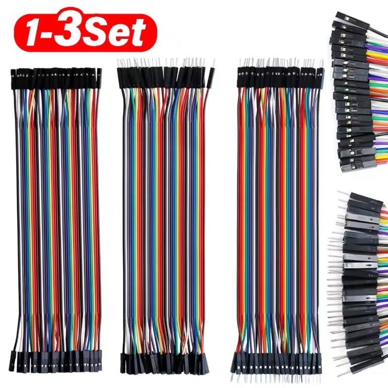 Kit De Cabos De Fita De Fio Dupont 3-1Set 40P-Fêmea Para-Jumper De Placa De Ensaio-De DIY Macho 40 Pinos