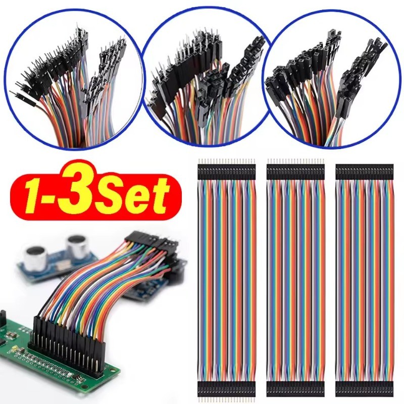 Kit De Cabos De Fita De Fio Dupont 3-1Set 40P-Jumper De Placa De Ensaio-40 Pinos Macho Para-Fêmea-De DIY