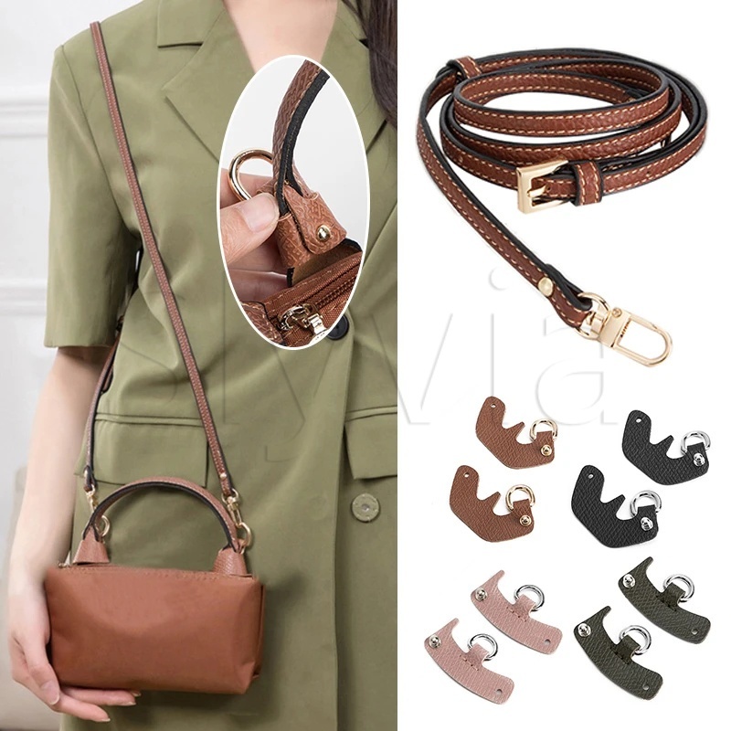 [Venda A Quente] Mini Bolsa De Couro Para Longchamp 1Set Bag Accessories Punch-free Crossbody Strap Shoulder Set DIY Buckle Transformation
