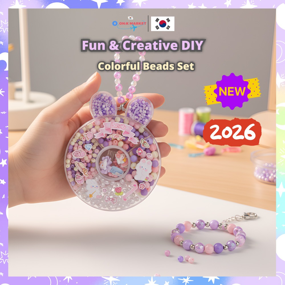 Kit DIY De Contas De Coelho Roxo POOM 1SET | De Artesanato Para Fazer Joias Fofas Da Coreia