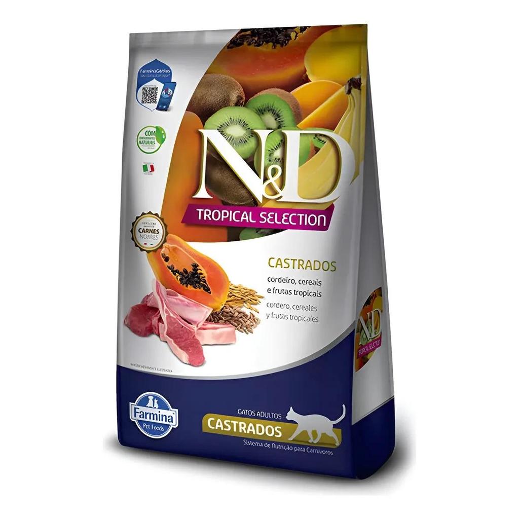 Ração N&D Tropical Selection Gatos Castrados Cordeiro 1,5kg Controle Peso