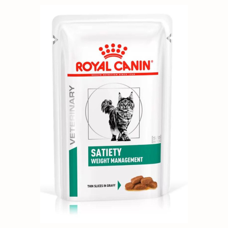 Ração Úmida Sachê Royal Canin Dieta Veterinária Satiety Controle de Peso para Gatos Adultos 85g