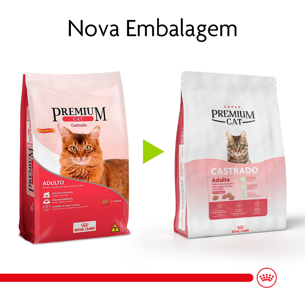 Ração Para Gatos 🐱 Adultos Royal Canin Super Premium Cat Castrado 2,5kg ou 7,5kg Controle Peso