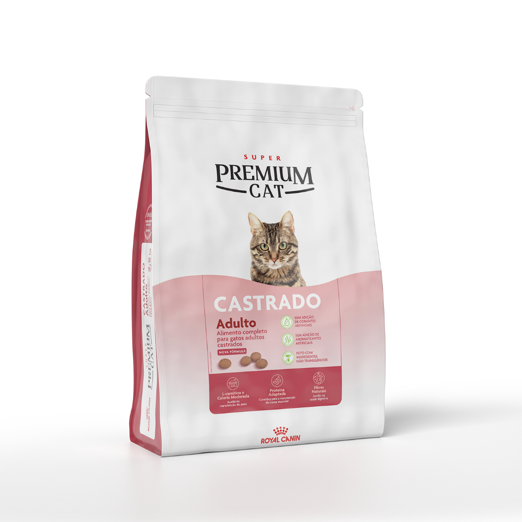 Ração Royal Canin Super Premium Cat Castrado 2,5kg ou 7,5kg Controle Peso Gatos Adultos