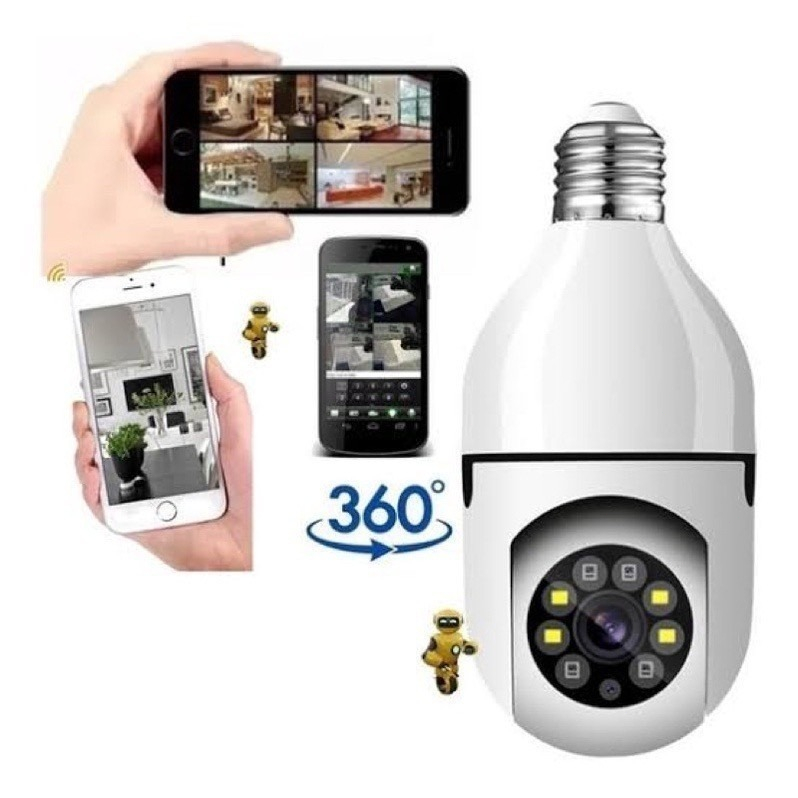 Waterproof Infrared Security Camera with 360° Wireless Outdoor LED Light, 2.4G Wi-Fi