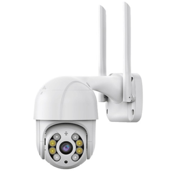 Câmera De Segurança Smart WiFi Outdoor A8 Turbo 6MP 360º 2 Antenas App Icsee Branca