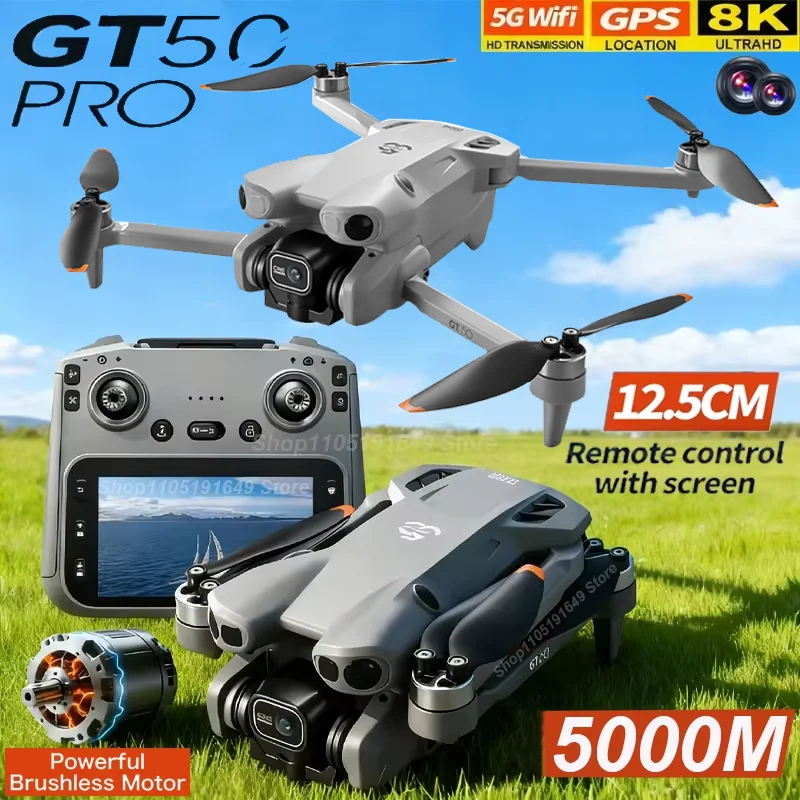 Novo Original GT50 Drone 8K WIFI GPS Profissional HD Fotografia Aérea Aeronaves De Controle Remoto Câmera Dupla Quadcopt